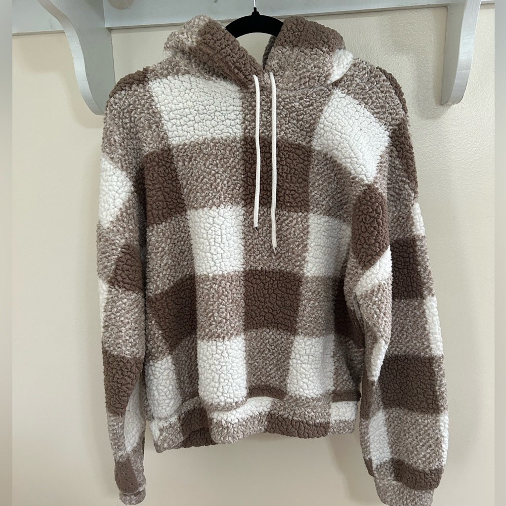 SHEIN Brown and Cream Sherpa Jacket